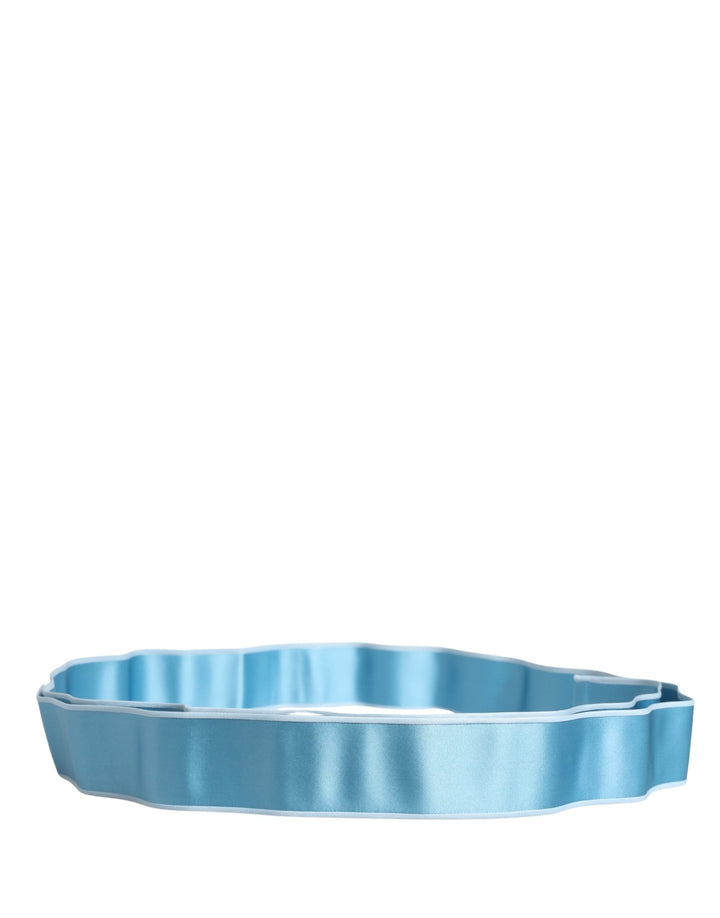Women’s Dolce &amp; Gabbana Light Blue Silk Satin Waist Women Cintura Belt