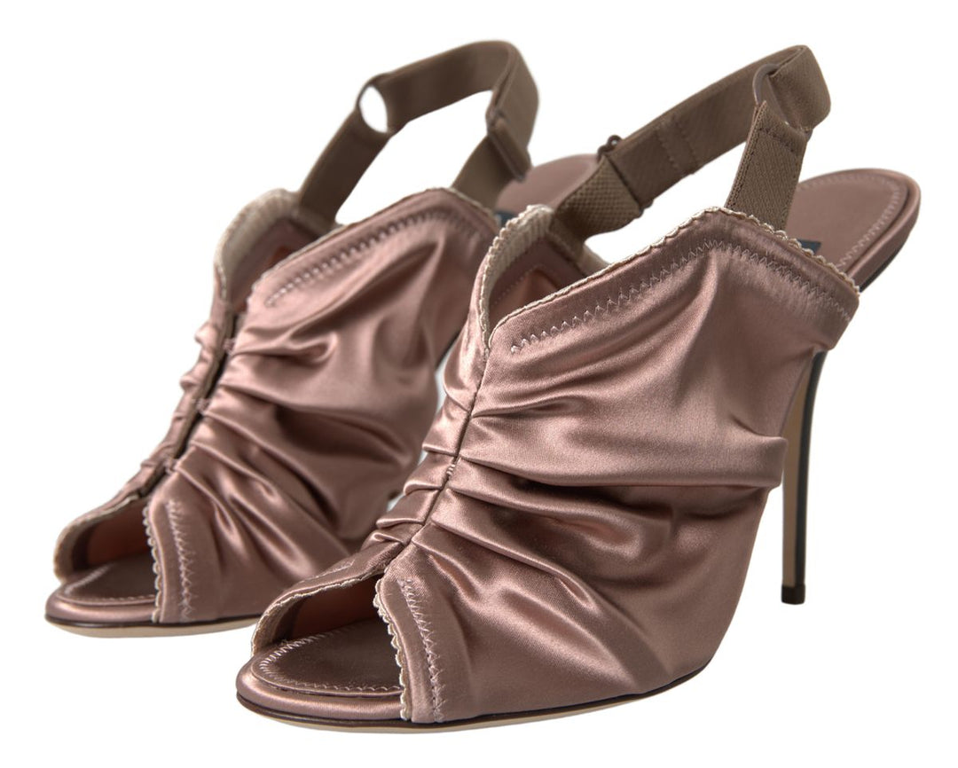 Women’s Dolce &amp; Gabbana Light Brown Slingback Corset Style Fastening Stiletto Heels
