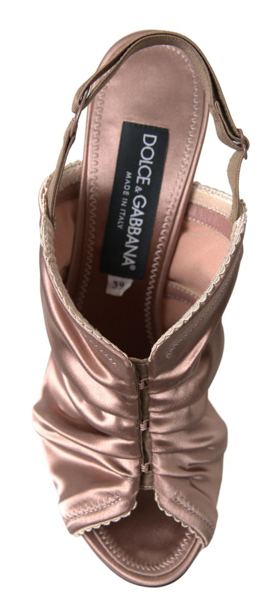 Women’s Dolce &amp; Gabbana Light Brown Slingback Corset Style Fastening Stiletto Heels