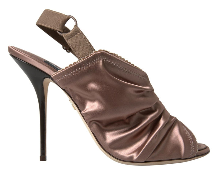 Women’s Dolce &amp; Gabbana Light Brown Slingback Corset Style Fastening Stiletto Heels