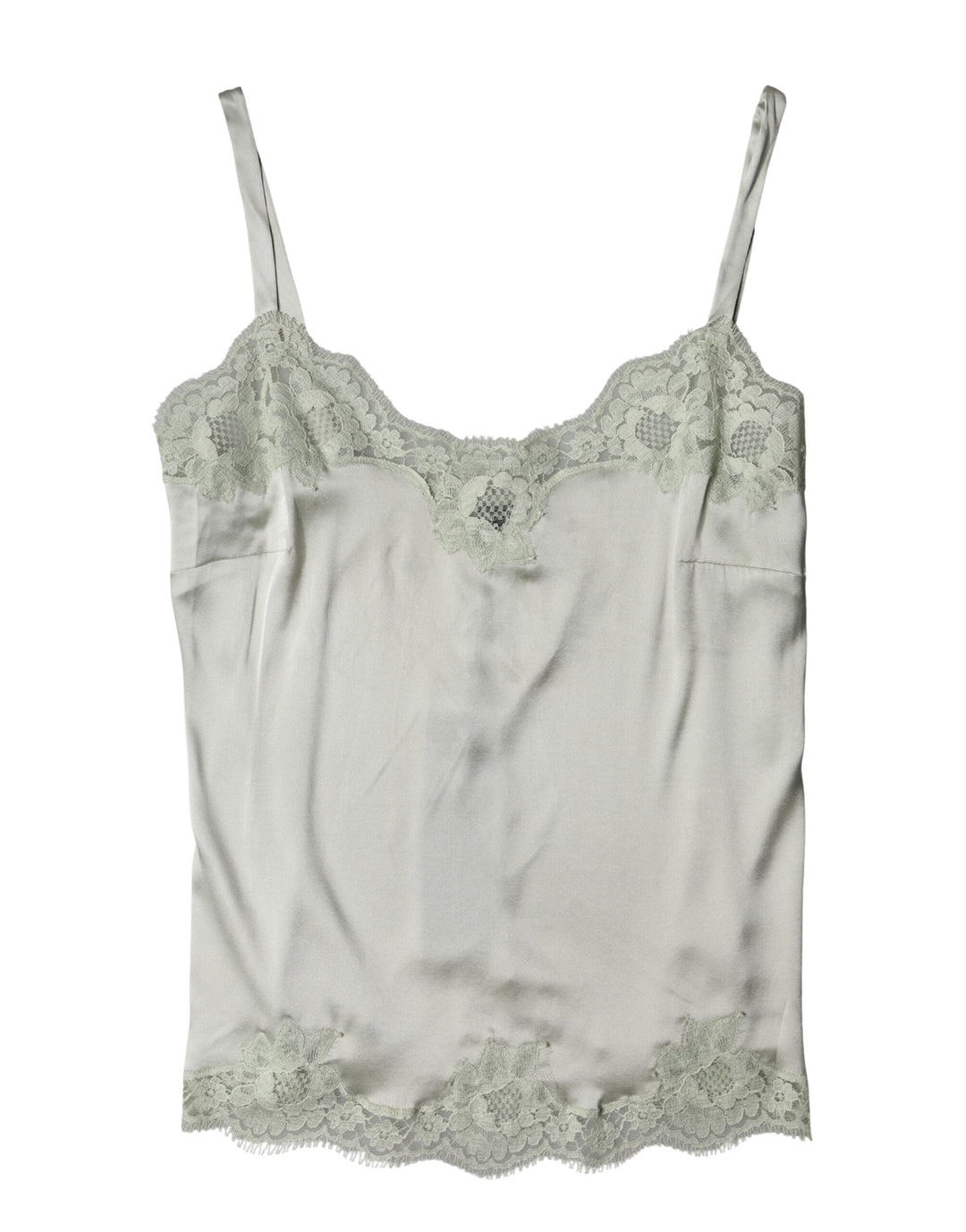 Dolce &amp; Gabbana Light Green Floral Lace Lingerie Top Underwear