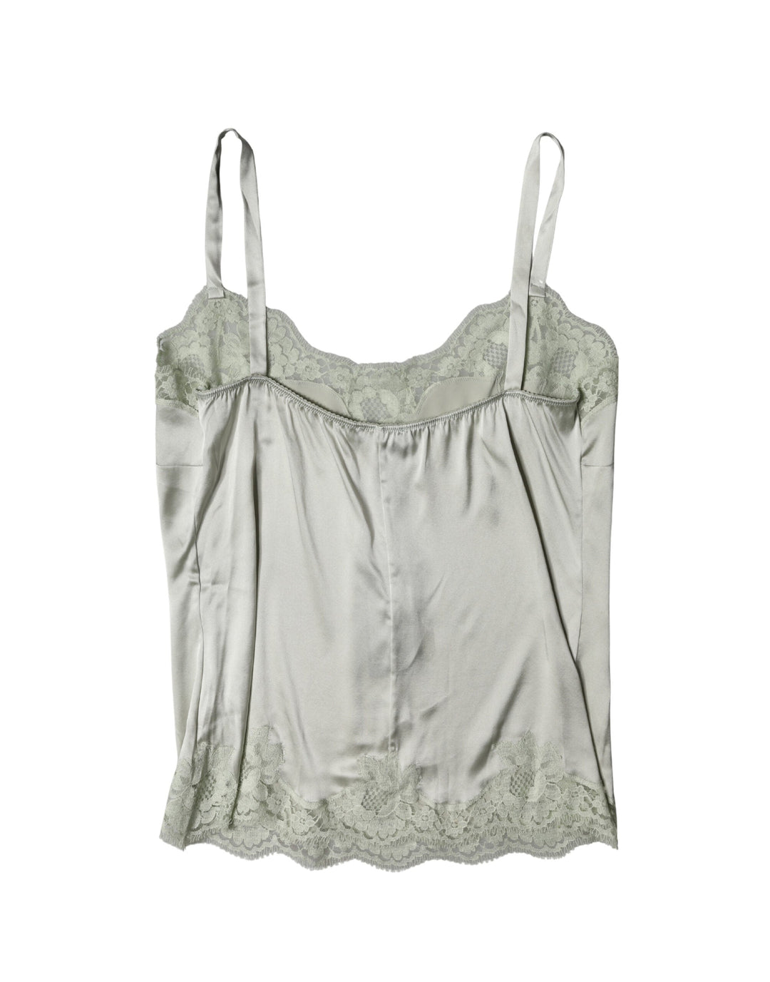 Dolce &amp; Gabbana Light Green Floral Lace Lingerie Top Underwear