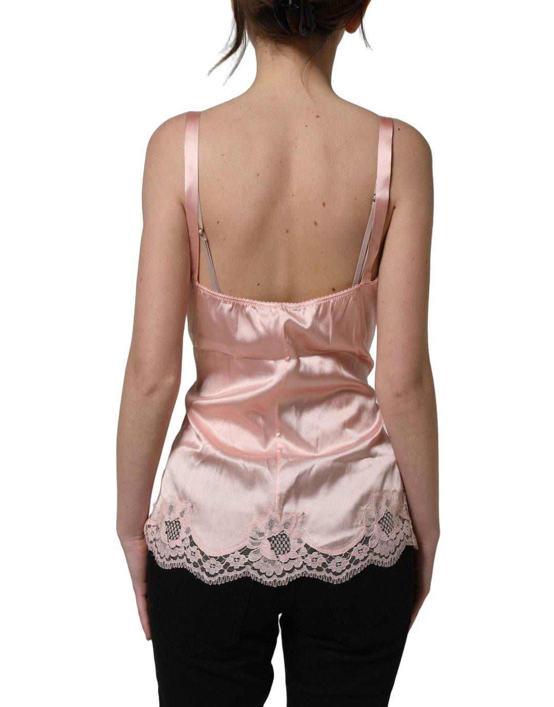 Women’s Dolce &amp; Gabbana Light Pink Floral Lace Lingerie Underwear Top