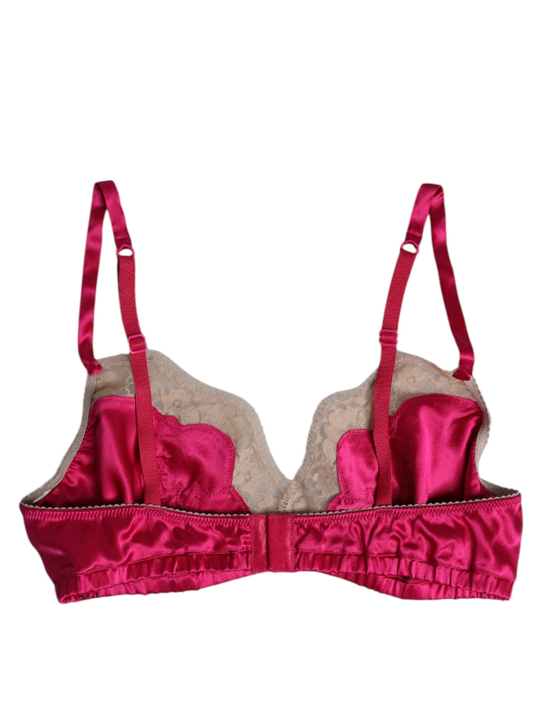 Women’s Dolce &amp; Gabbana Magenta Floral Lace Silk Non Wire Bra Underwear