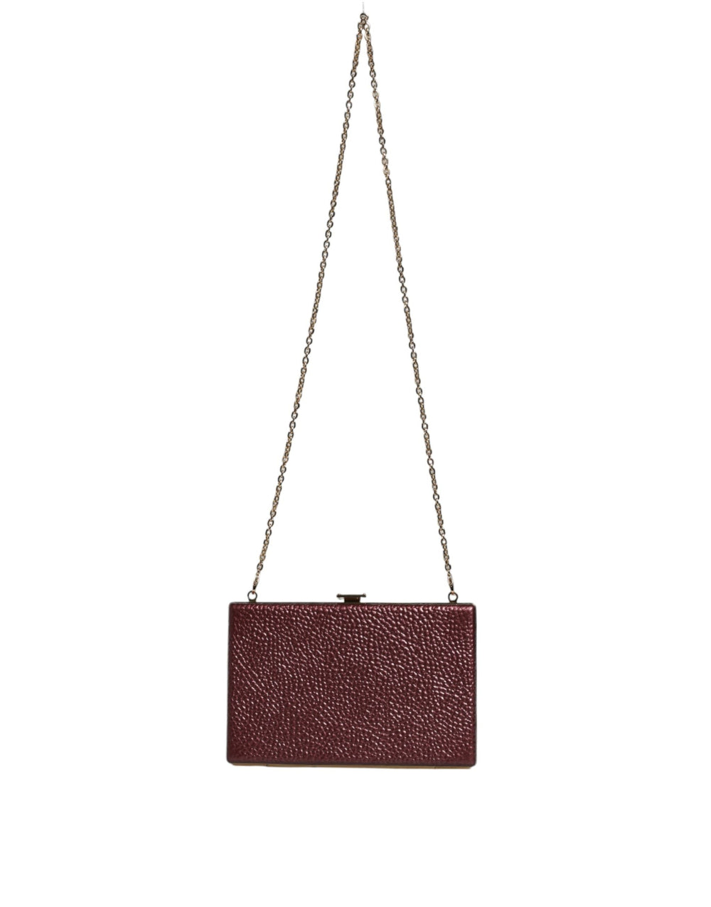 Women’s Dolce & Gabbana Maroon Leather Clutch Evening Crossbody Bag