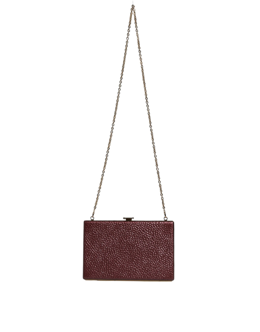 Women’s Dolce &amp; Gabbana Maroon Leather Clutch Evening Crossbody Bag