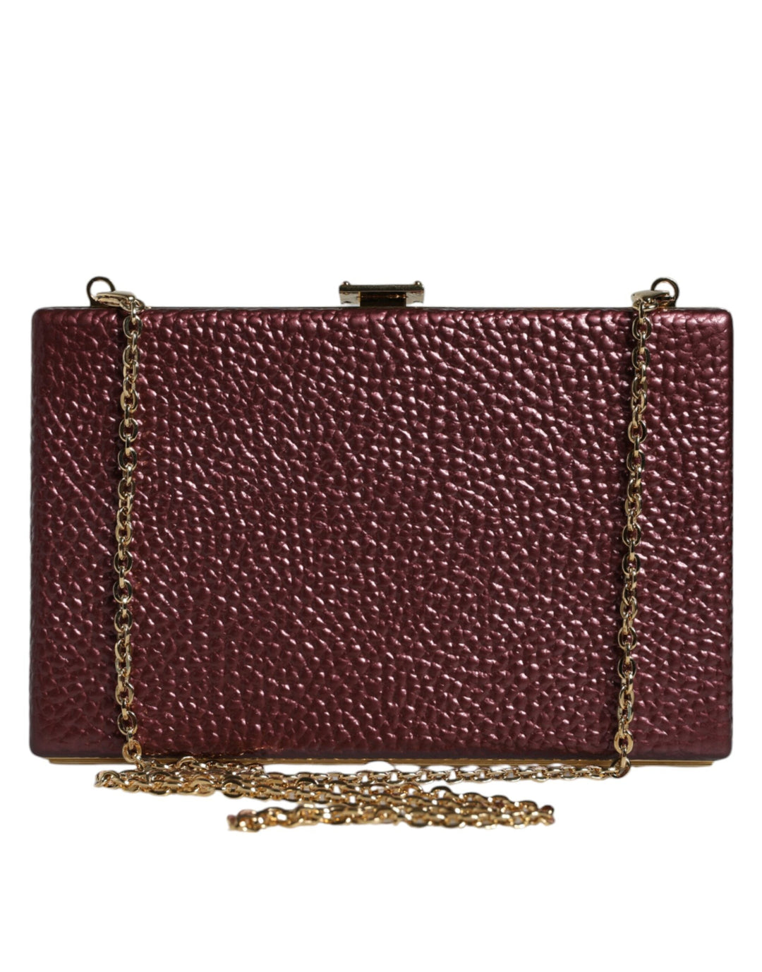 Women’s Dolce & Gabbana Maroon Leather Clutch Evening Crossbody Bag