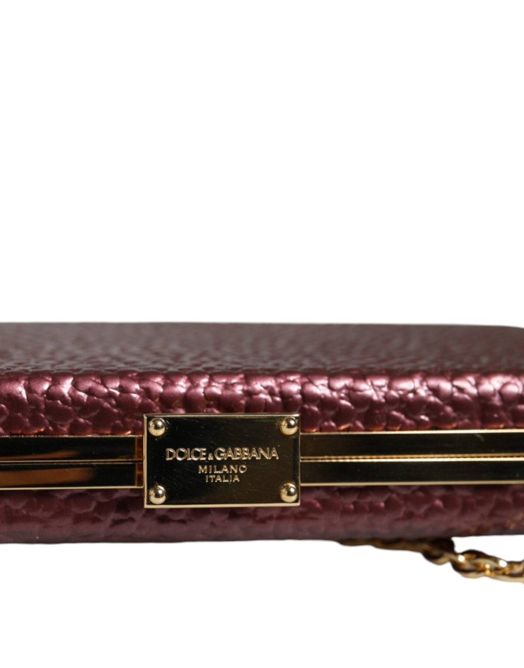 Women’s Dolce &amp; Gabbana Maroon Leather Clutch Evening Crossbody Bag