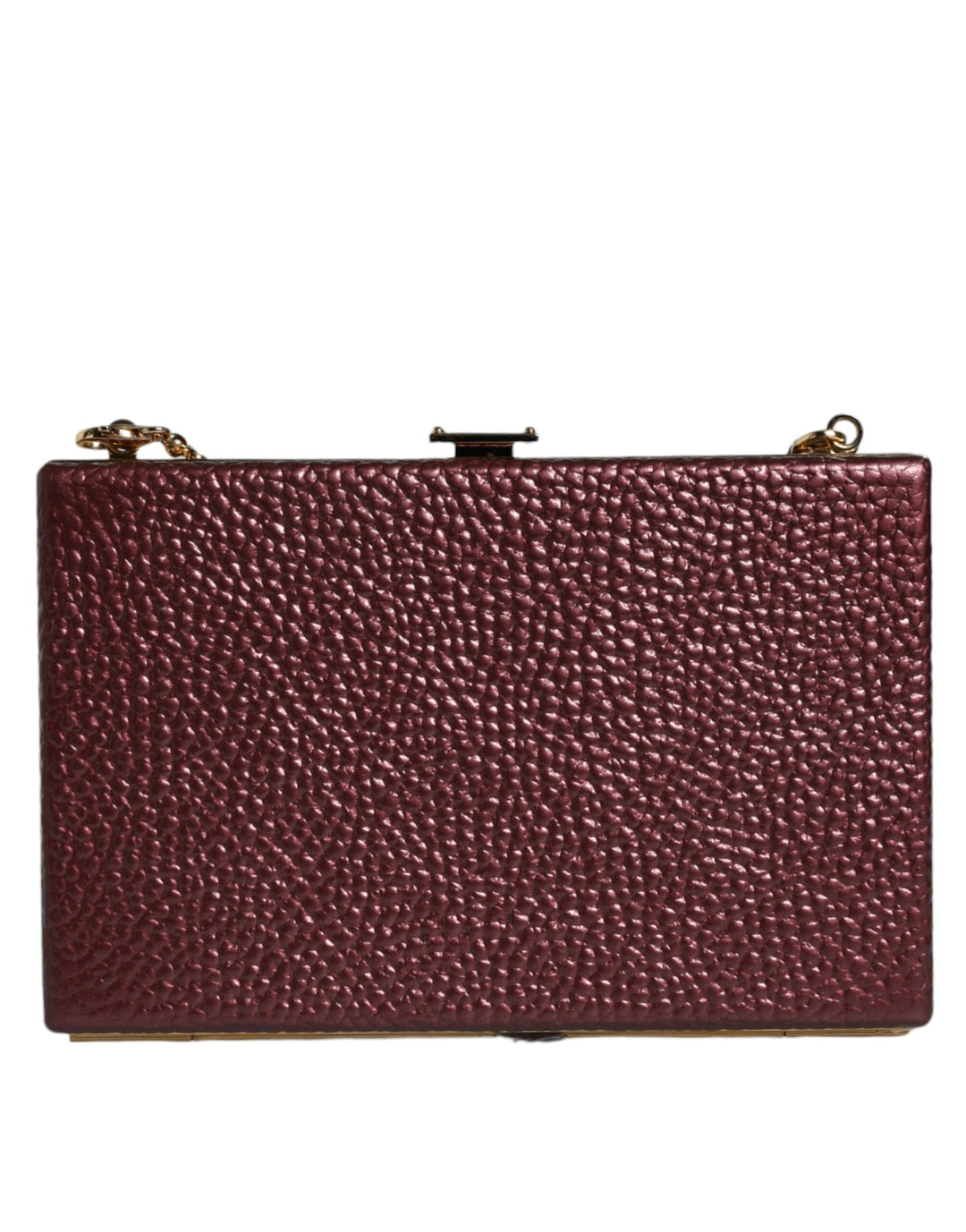 Women’s Dolce &amp; Gabbana Maroon Leather Clutch Evening Crossbody Bag
