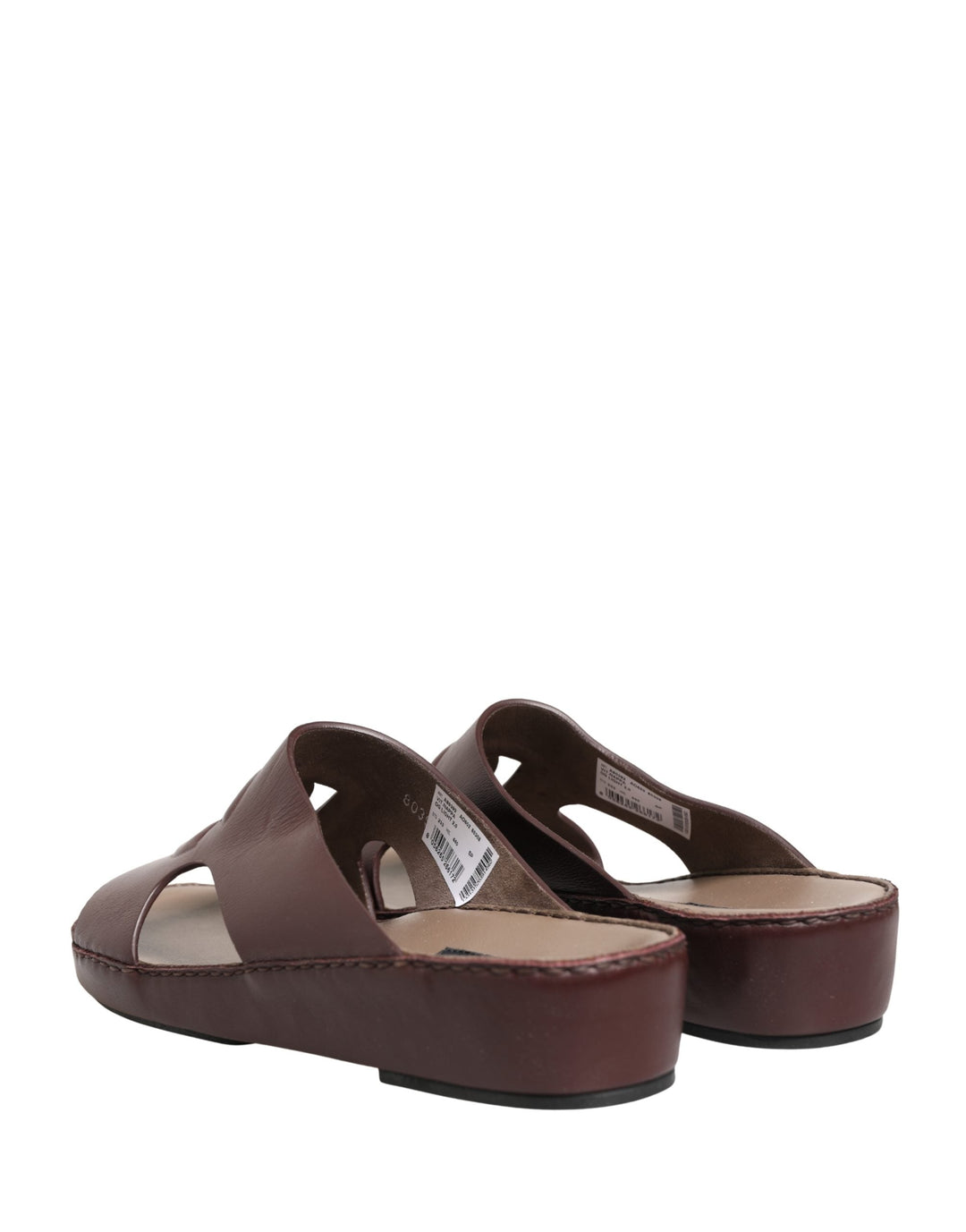 Women’s Dolce &amp; Gabbana Maroon Leather Cutout Dg Logo Sandals Shoes