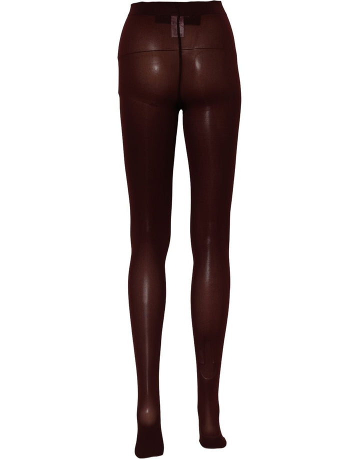 Women’s Dolce &amp; Gabbana Maroon Nylon Tights Stocking Pantyhose Socks