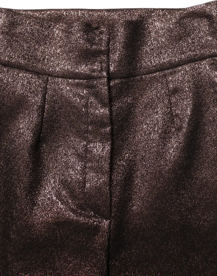 Women’s Dolce &amp; Gabbana Metallic Brown High Waist Tapered Leg Pants