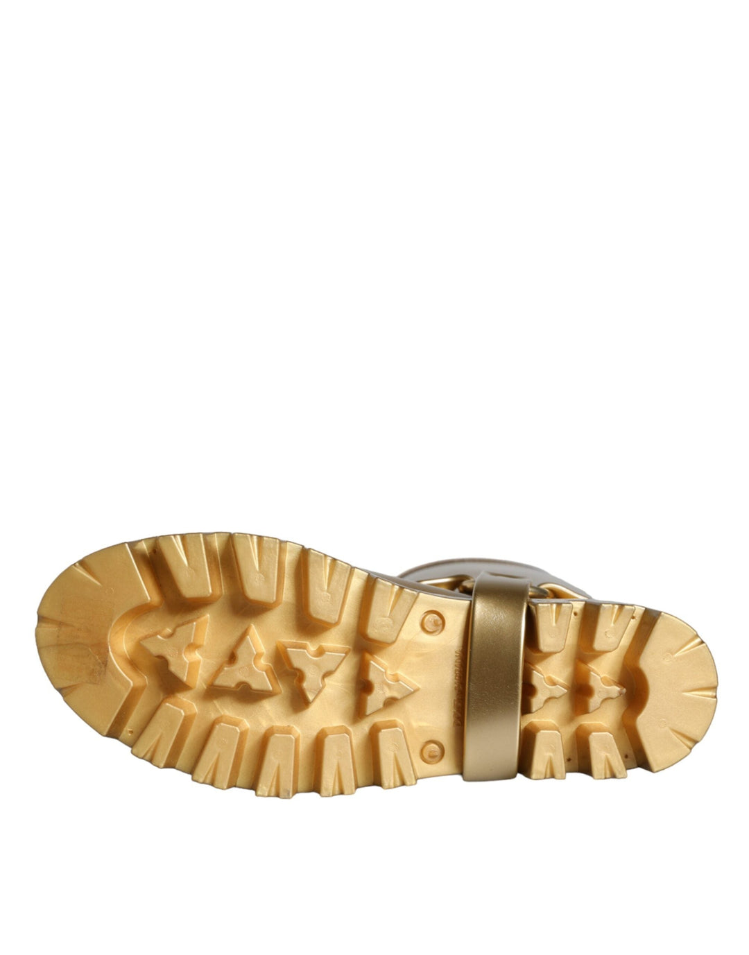 Women’s Dolce &amp; Gabbana Metallic Gold Rubber Pvc Rain Boots Shoes