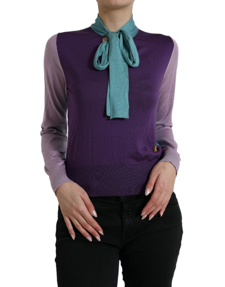 Women’s Dolce &amp; Gabbana Multicolor Bow Fastening Pullover Sweater