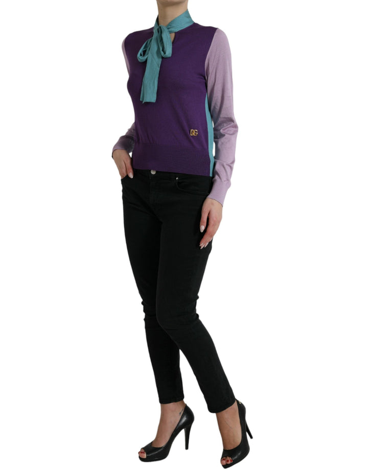 Women’s Dolce &amp; Gabbana Multicolor Bow Fastening Pullover Sweater