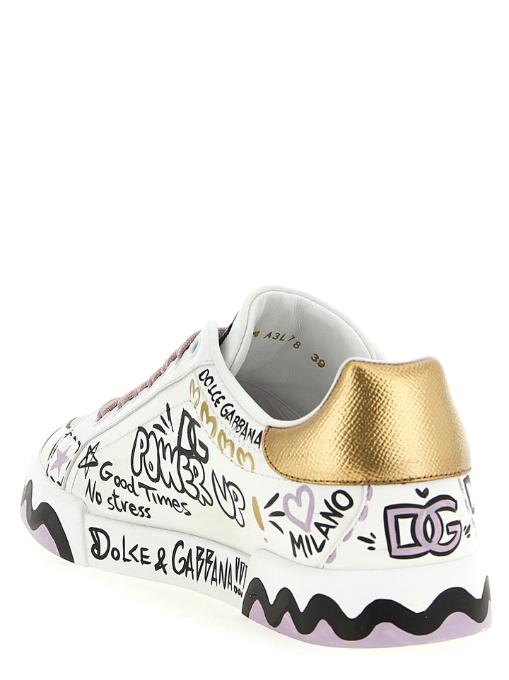 Women’s Dolce &amp; Gabbana Multicolor Calfskin Low Top Sneakers