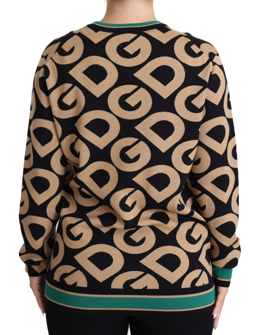 Women’s Dolce &amp; Gabbana Multicolor Dg Mania Wool Crewneck Pullover Sweater