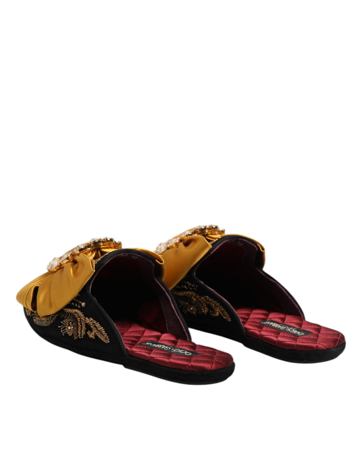 Women’s Dolce &amp; Gabbana Multicolor Embellished Flat Sandals Shoes