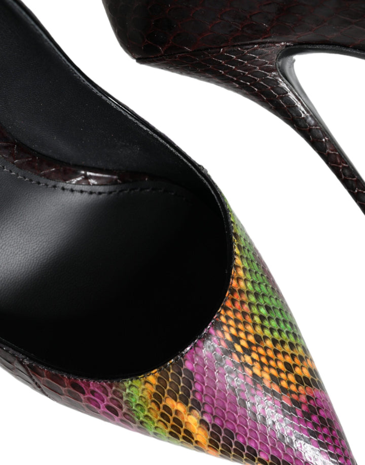 Women’s Dolce &amp; Gabbana Multicolor Exotic Leather Heels Pumps Shoes