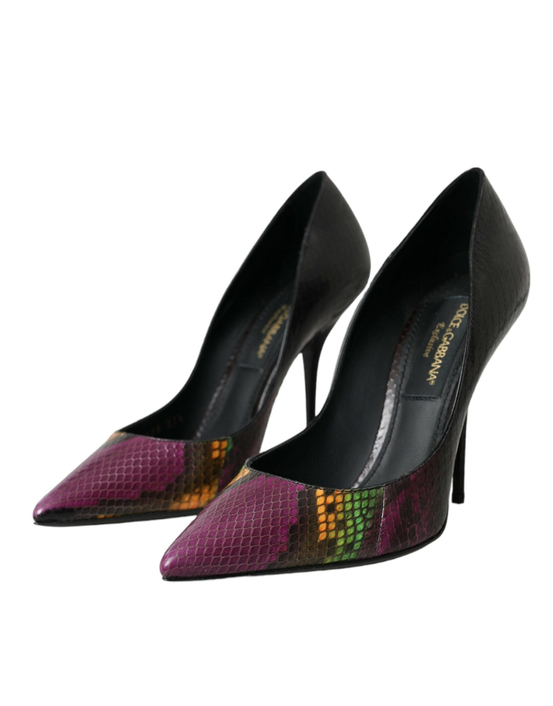 Women’s Dolce &amp; Gabbana Multicolor Exotic Leather Heels Pumps Shoes