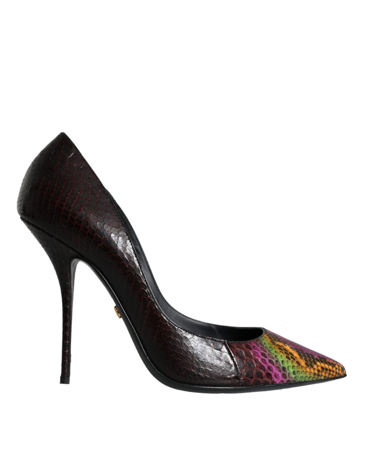 Women’s Dolce &amp; Gabbana Multicolor Exotic Leather Heels Pumps Shoes