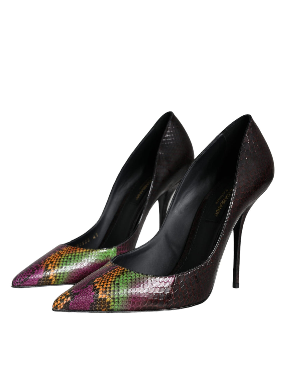 Women’s Dolce & Gabbana Multicolor Exotic Leather Heels Pumps Shoes
