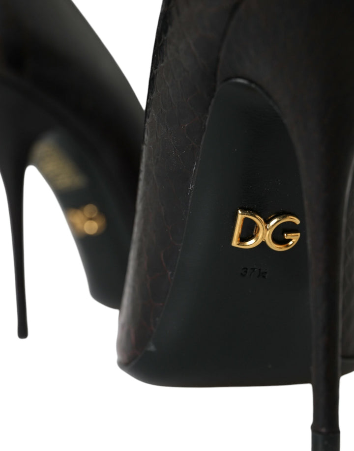 Women’s Dolce &amp; Gabbana Multicolor Exotic Leather Heels Pumps Shoes