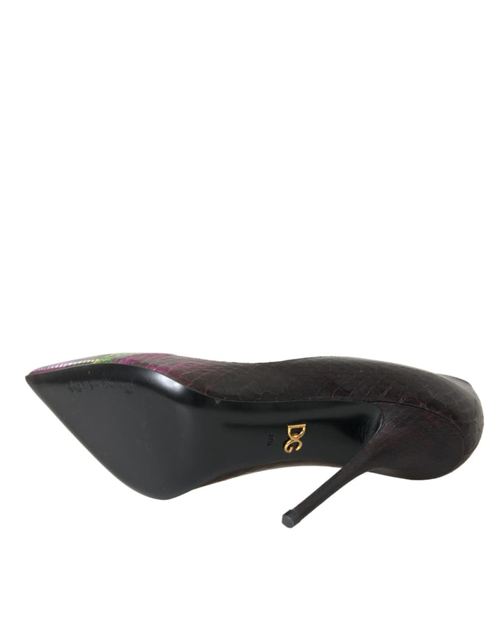 Women’s Dolce &amp; Gabbana Multicolor Exotic Leather Heels Pumps Shoes