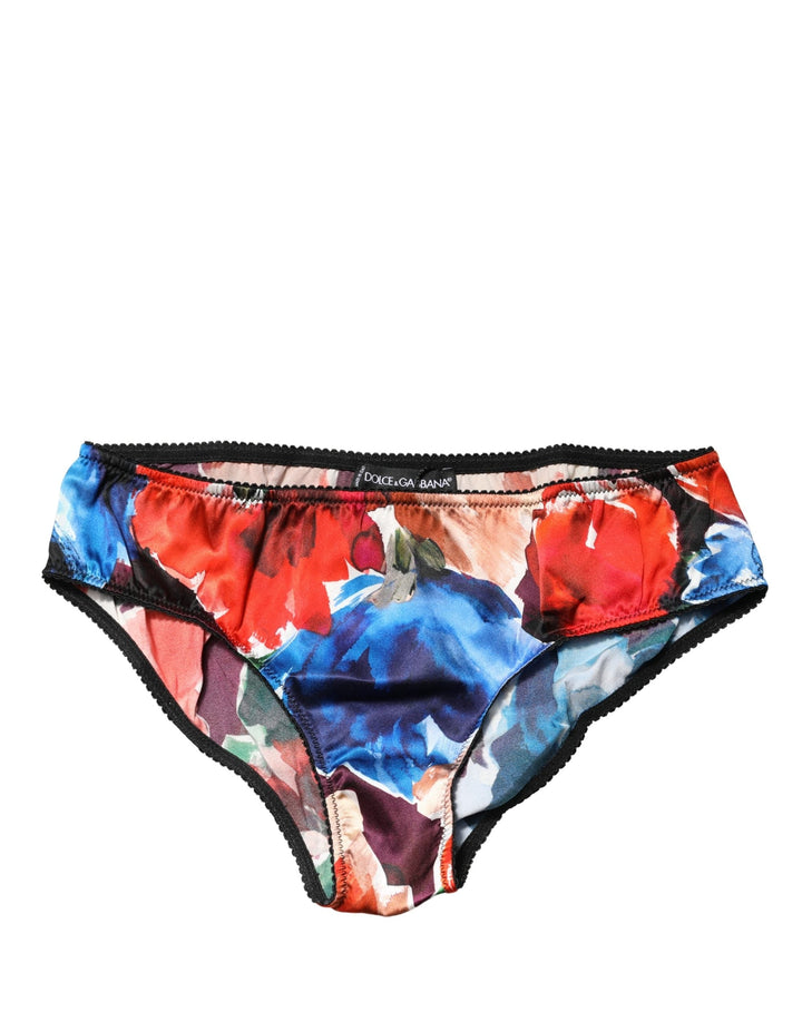 Women’s Dolce &amp; Gabbana Multicolor Floral Mid Waist Brief Panty Underwear