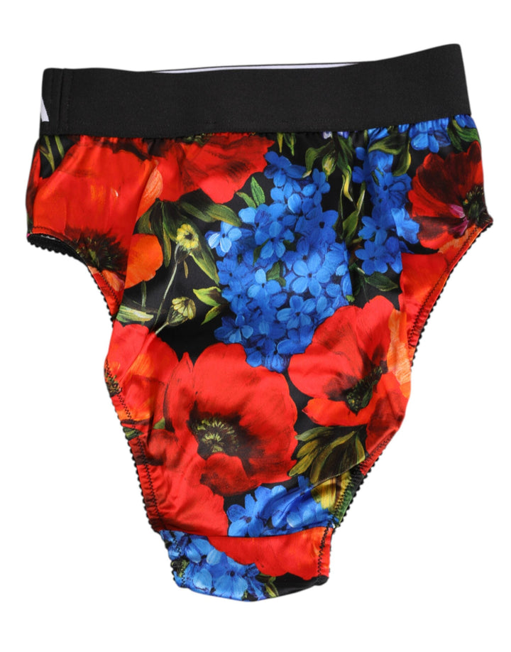 Women’s Dolce &amp; Gabbana Multicolor Floral Print High Waist Panty Underwear
