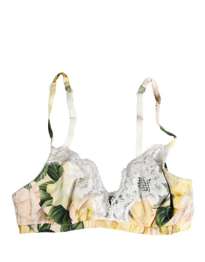 Women’s Dolce &amp; Gabbana Multicolor Floral Print Soft Cup Bra Underwear
