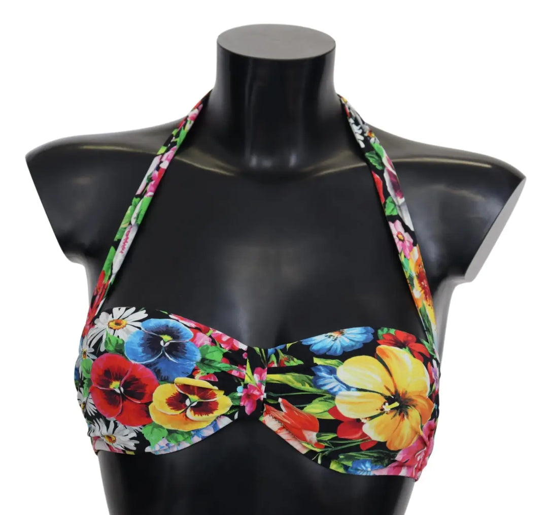 Women’s Dolce &amp; Gabbana Multicolor Floral Print Swimwear Bikini Tops