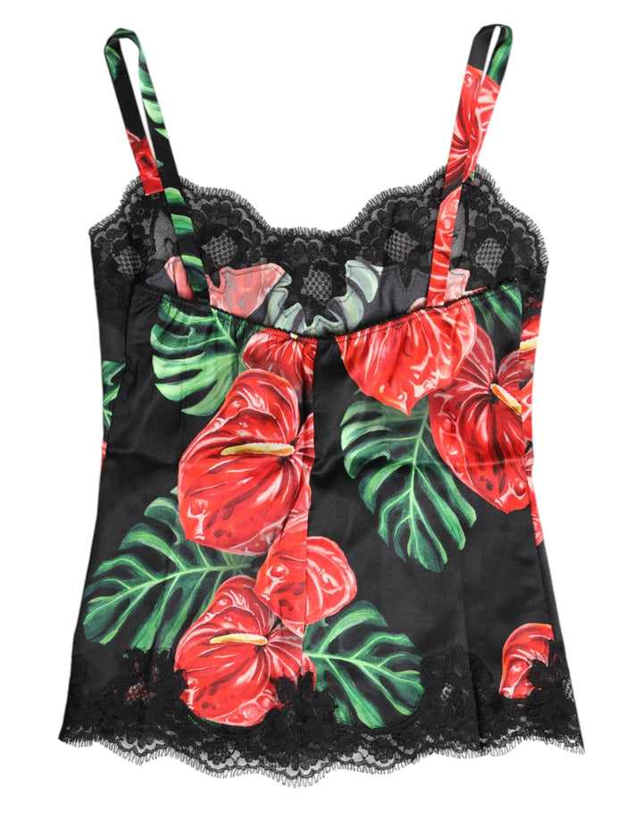 Women’s Dolce &amp; Gabbana Multicolor Floral Silk Tank Lingerie Underwear