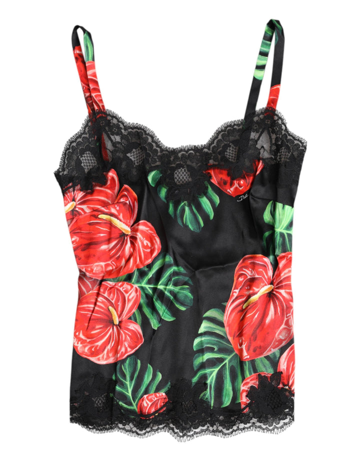 Women’s Dolce &amp; Gabbana Multicolor Floral Silk Tank Lingerie Underwear