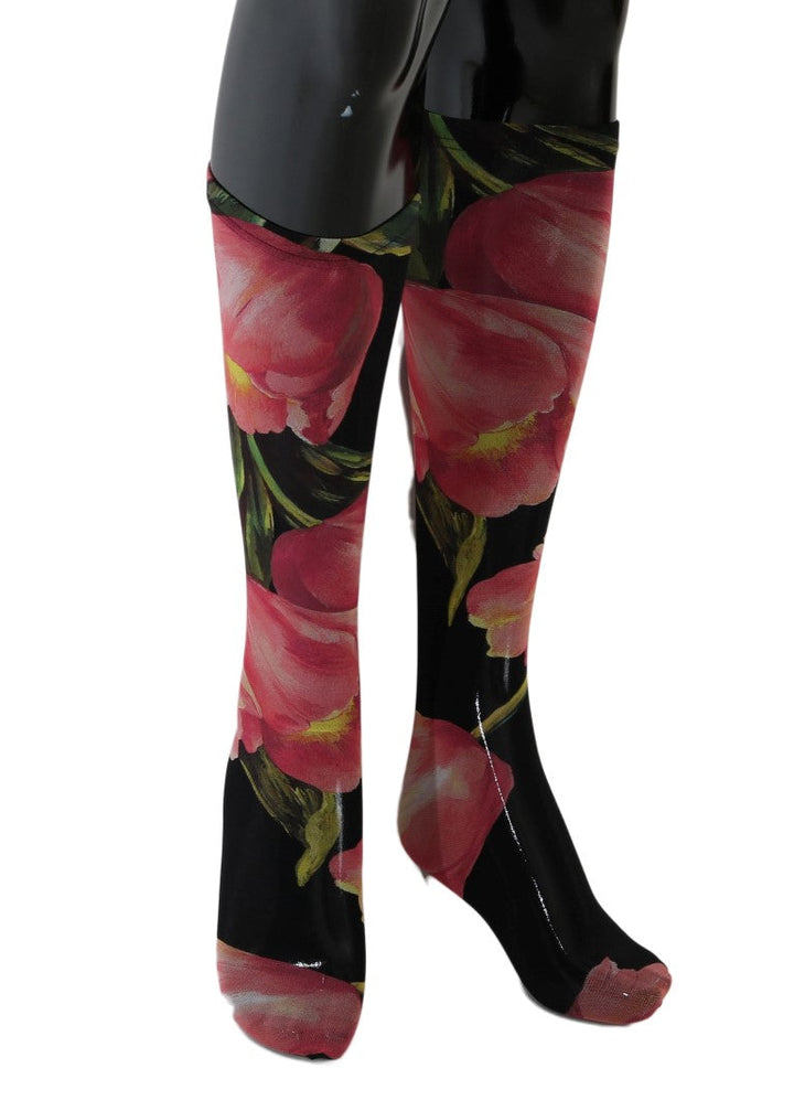 Women’s Dolce &amp; Gabbana Multicolor Floral Tulip Nylon Socks