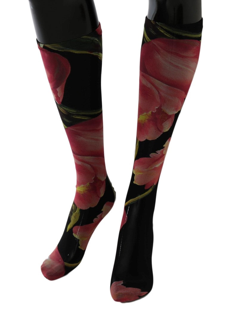 Women’s Dolce &amp; Gabbana Multicolor Floral Tulip Nylon Socks