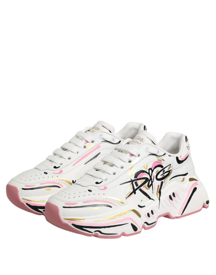 Dolce &amp; Gabbana Multicolor Hand Painted DAYMASTER Sneaker Shoes