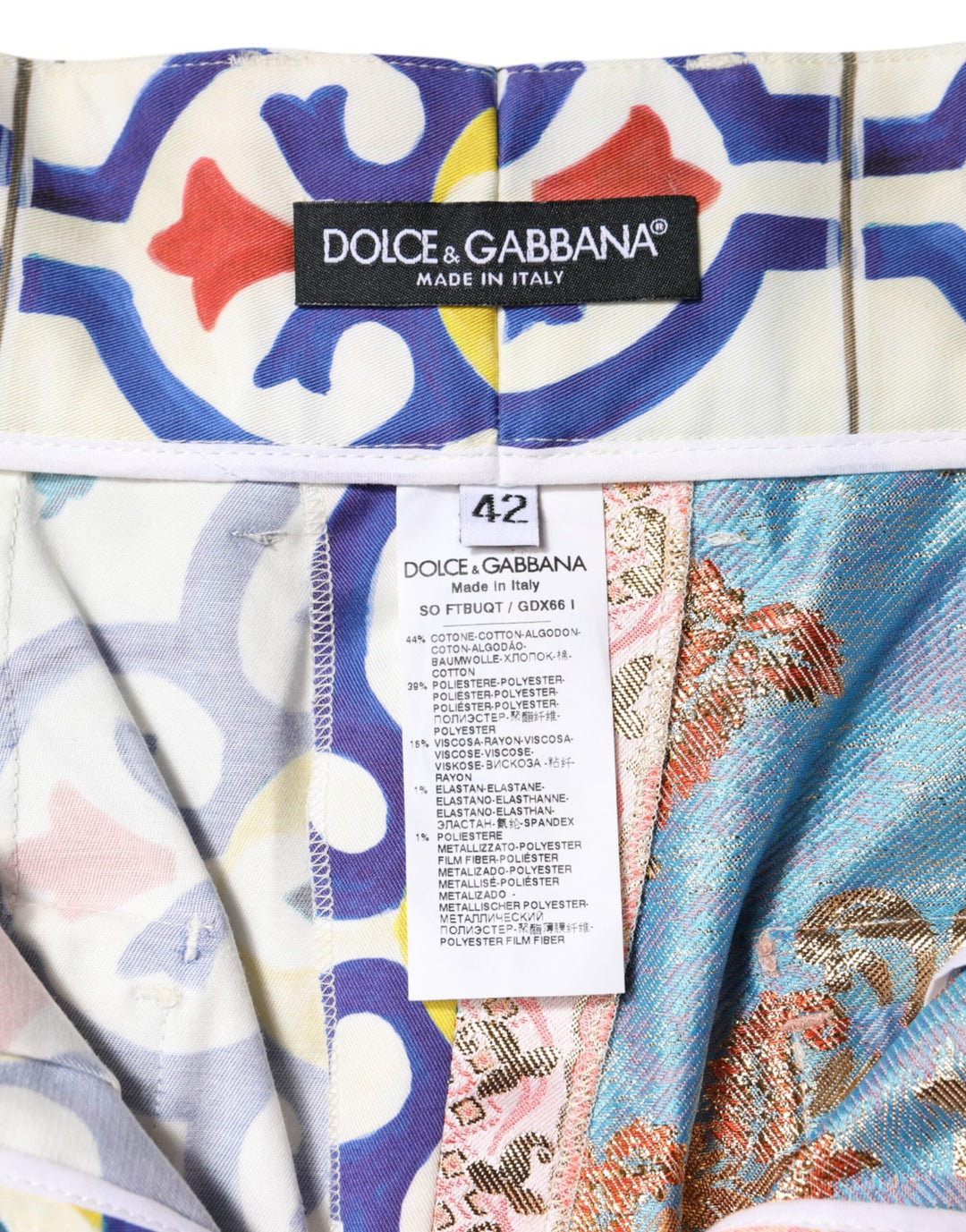 Women’s Dolce &amp; Gabbana Multicolor High Waist Women Hot Pants Shorts