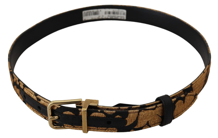 Women’s Dolce &amp; Gabbana Multicolor Jacquard Leather Logo Buckle Belt