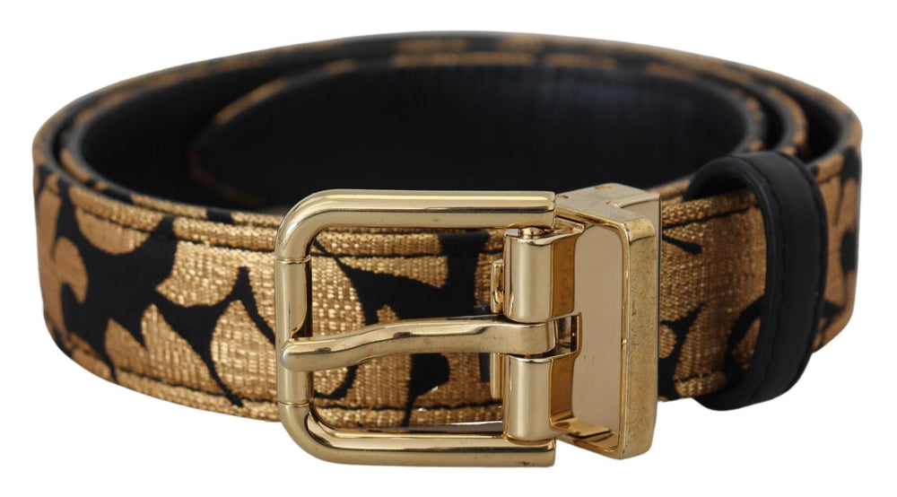 Women’s Dolce & Gabbana Multicolor Jacquard Leather Logo Buckle Belt