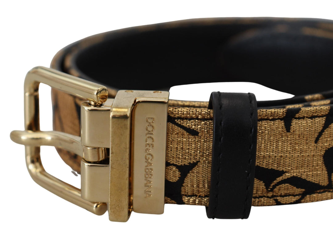 Women’s Dolce &amp; Gabbana Multicolor Jacquard Leather Logo Buckle Belt