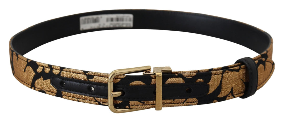 Women’s Dolce &amp; Gabbana Multicolor Jacquard Leather Logo Buckle Belt