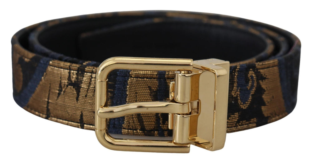 Women’s Dolce & Gabbana Multicolor Jacquard Leather Logo Buckle Belt