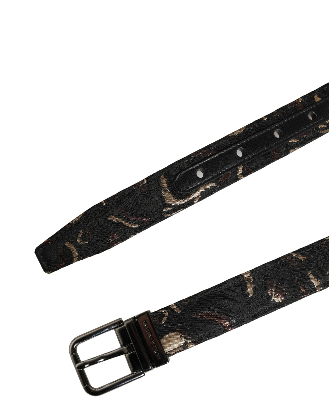 Women’s Dolce &amp; Gabbana Multicolor Jacquard Silver Metal Buckle Belt