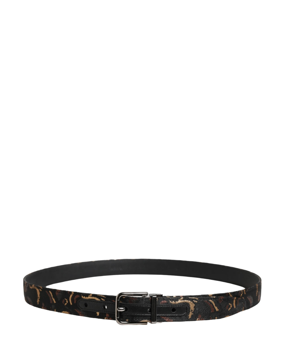 Women’s Dolce &amp; Gabbana Multicolor Jacquard Silver Metal Buckle Belt