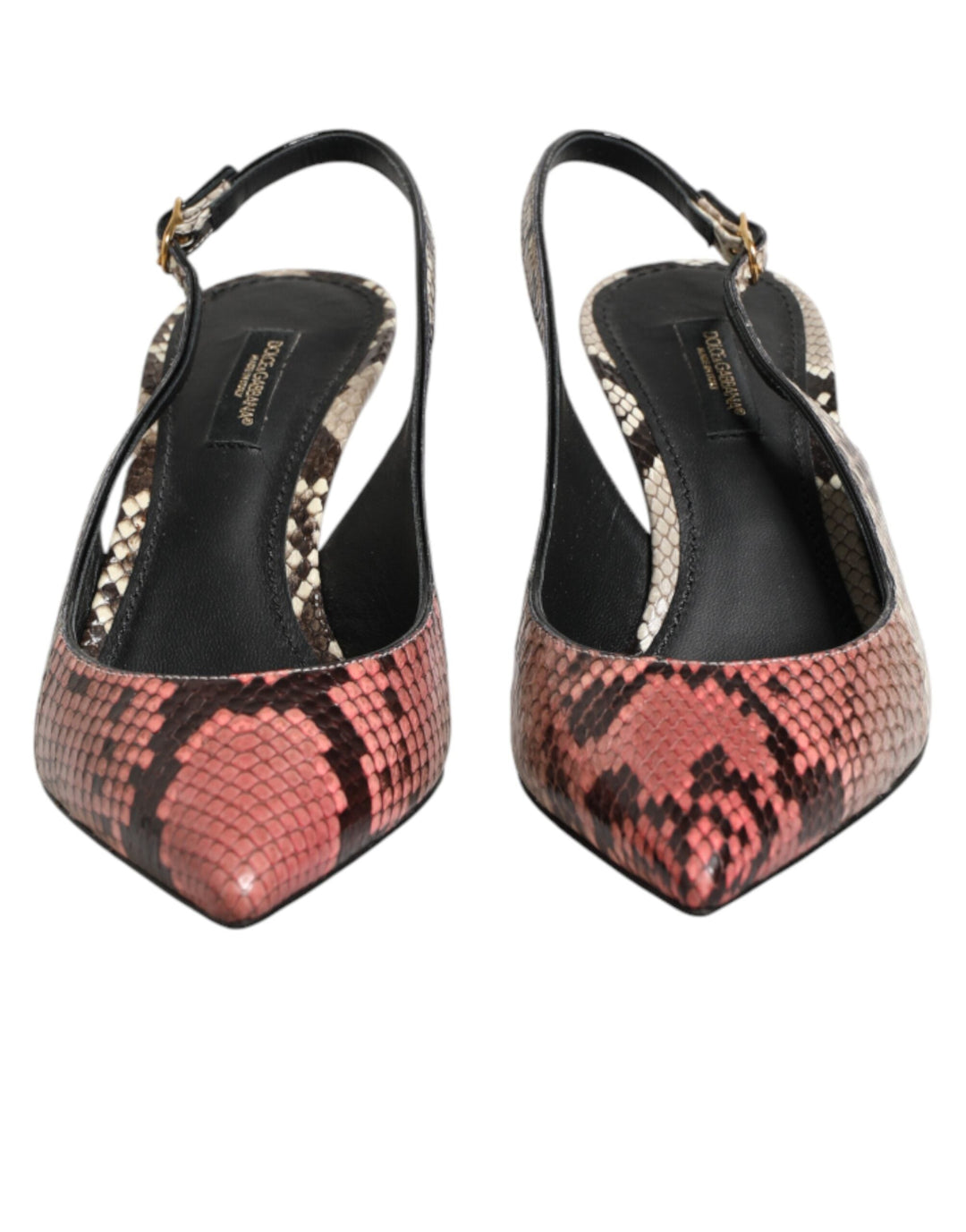 Women’s Dolce &amp; Gabbana Multicolor Leather Heels Slingback Shoes