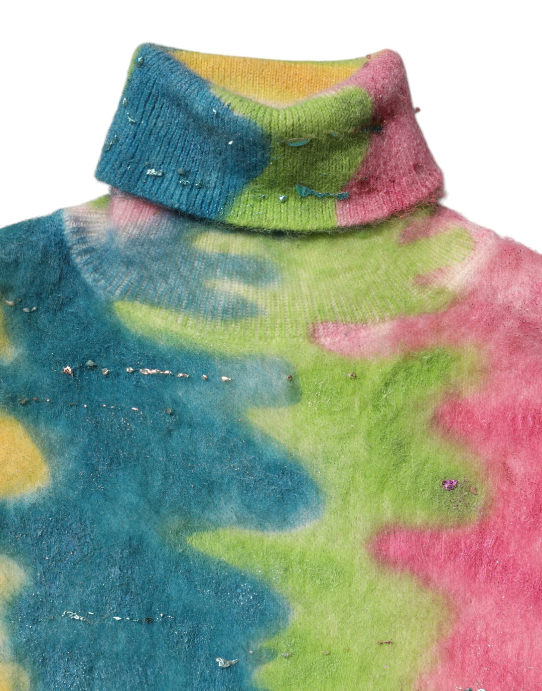 Women’s Dolce &amp; Gabbana Multicolor Mohair Turtleneck Pullover Sweater