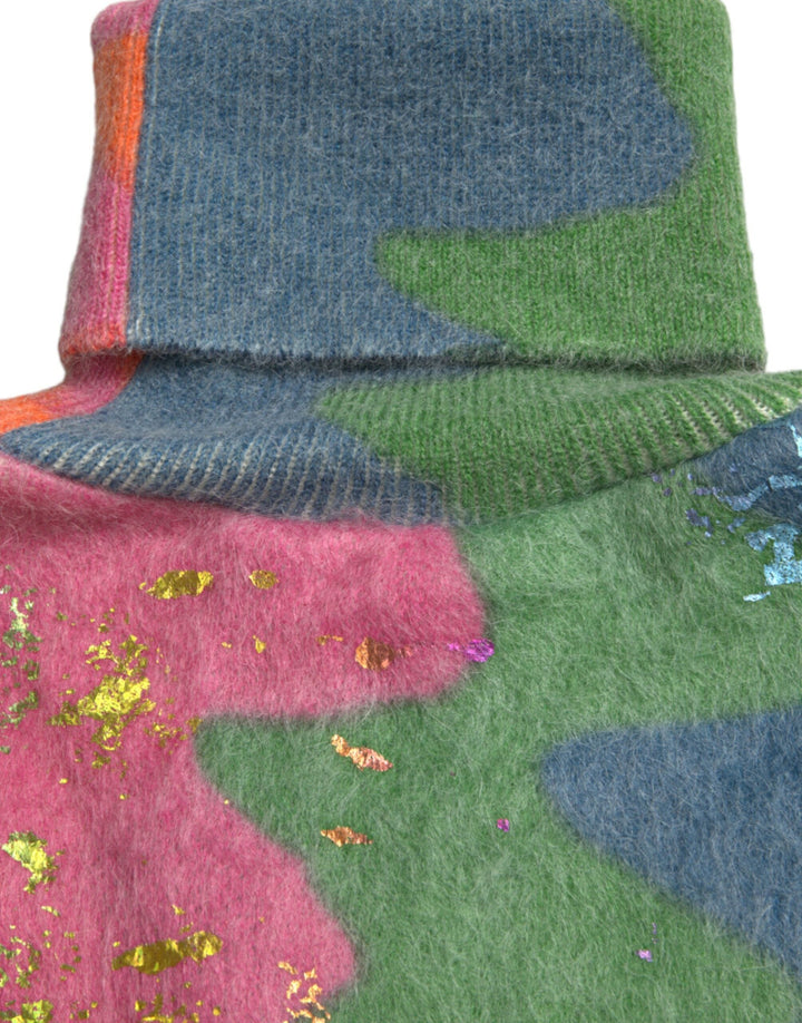 Women’s Dolce &amp; Gabbana Multicolor Mohair Turtleneck Pullover Sweater