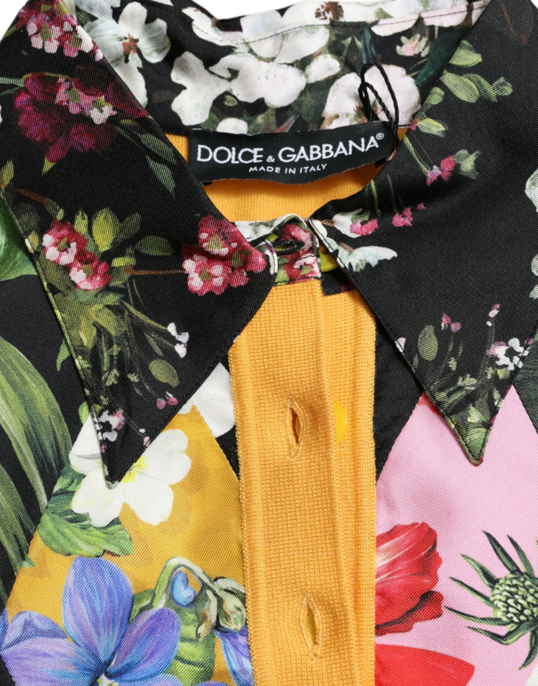 Women’s Dolce &amp; Gabbana Multicolor Patchwork Cashmere Henley Sweater