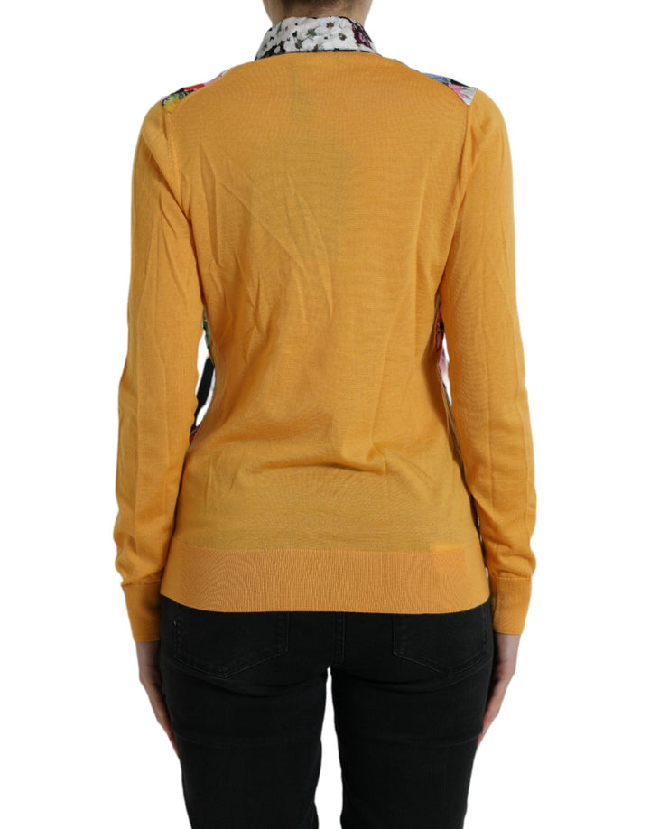 Women’s Dolce &amp; Gabbana Multicolor Patchwork Cashmere Henley Sweater